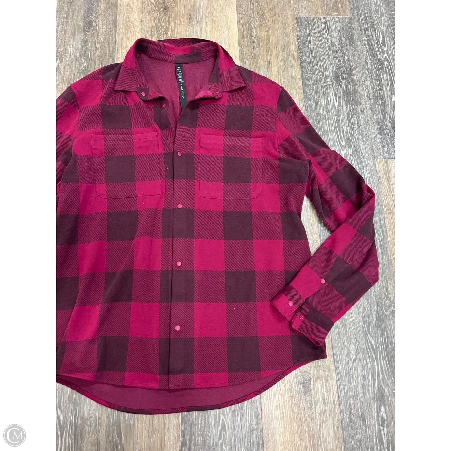Blouse Long Sleeve By Lululemon In Plaid Pattern, Size: Xl