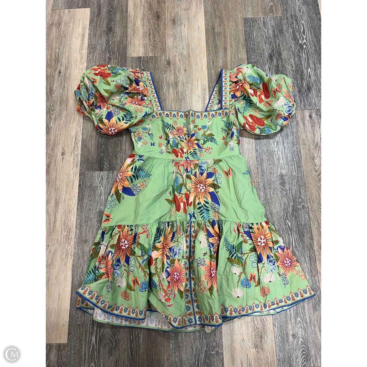 Dress Casual Short By Farm Rio In Green, Size: M