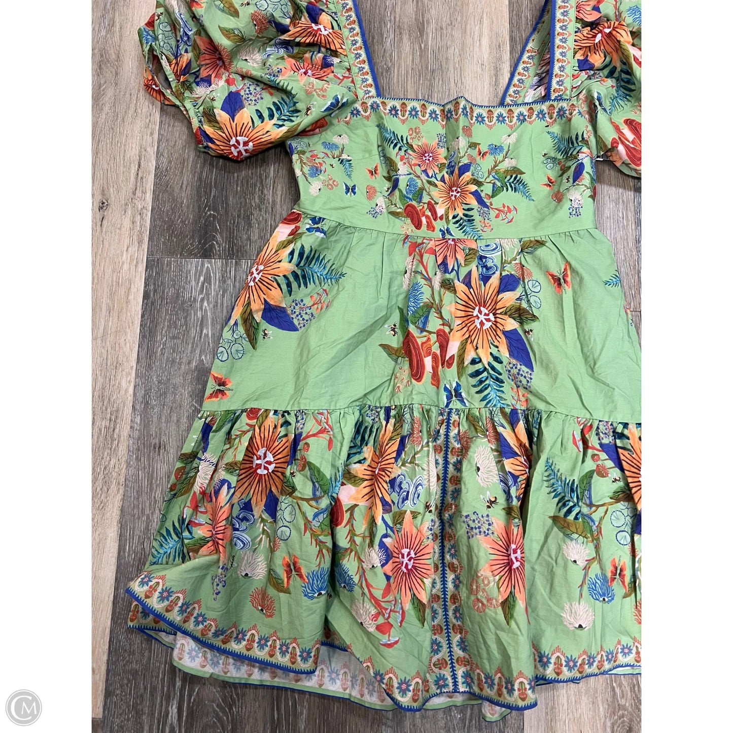 Dress Casual Short By Farm Rio In Green, Size: M