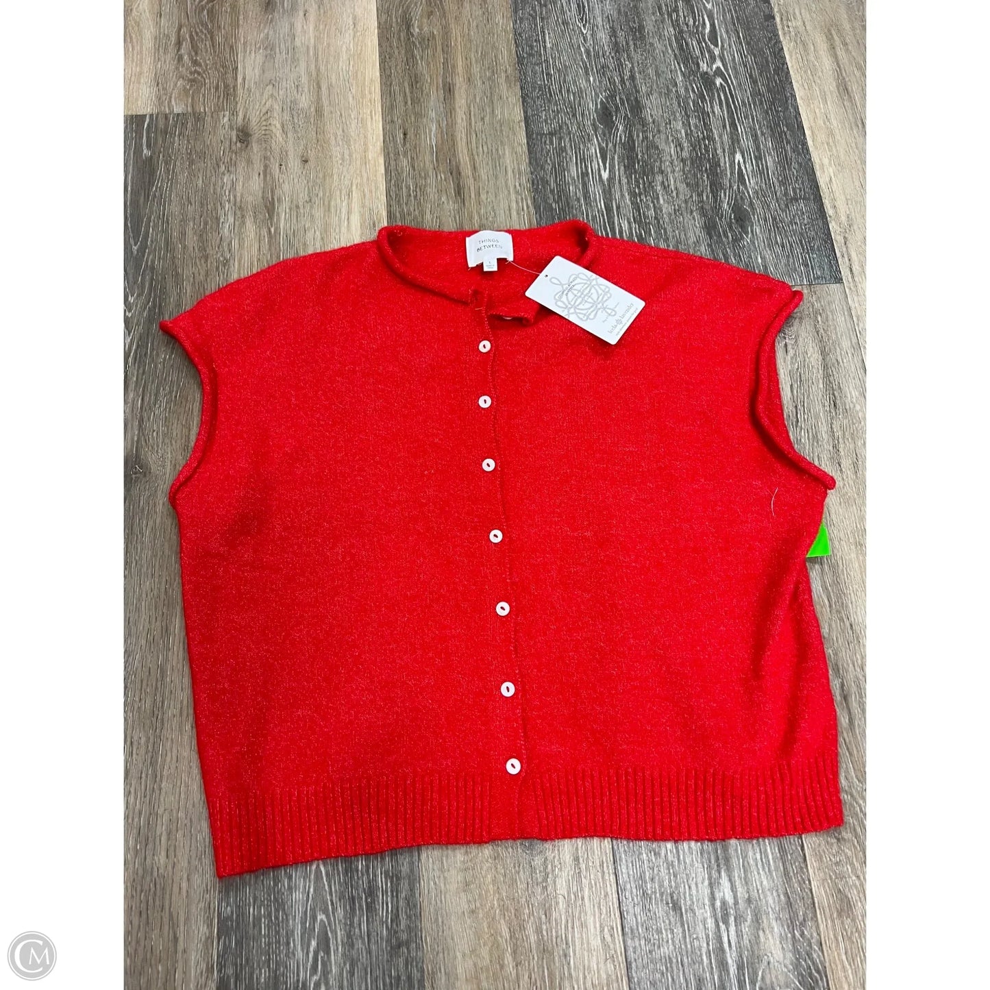 Sweater Short Sleeve By Things Between In Red, Size: L