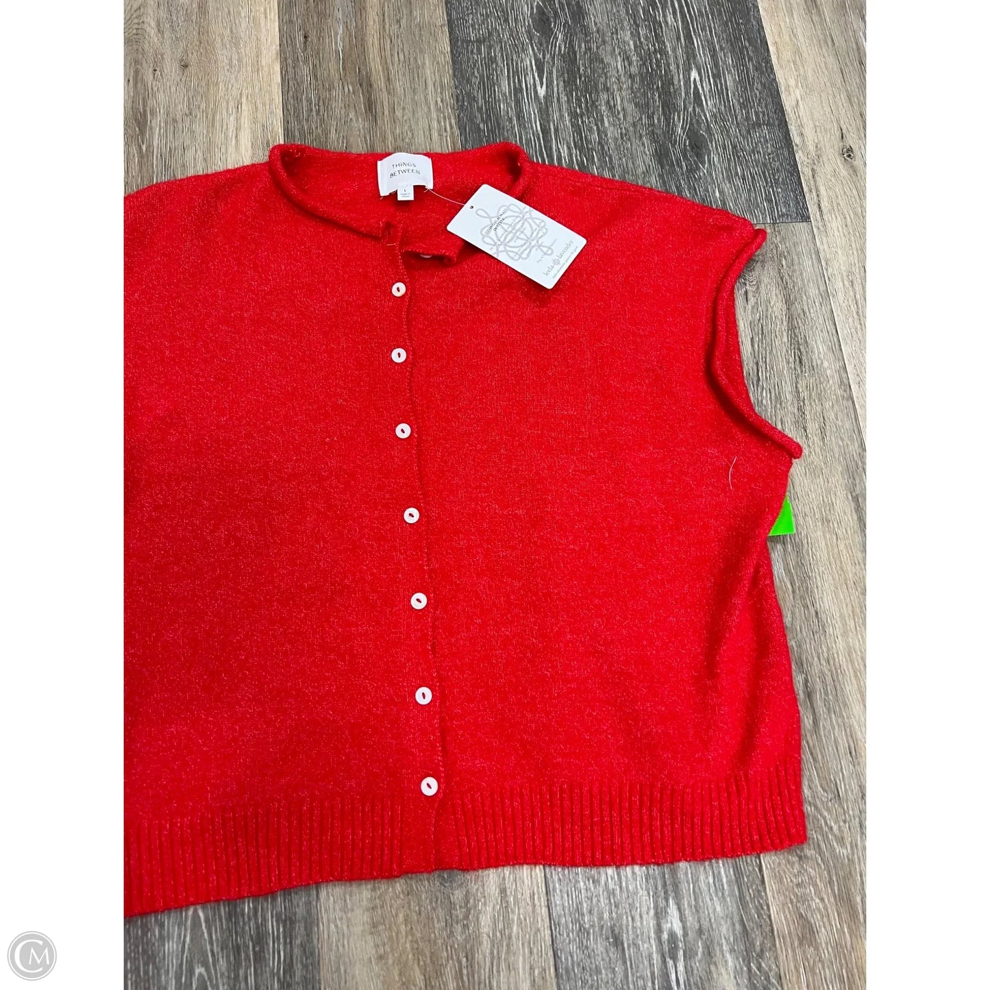 Sweater Short Sleeve By Things Between In Red, Size: L