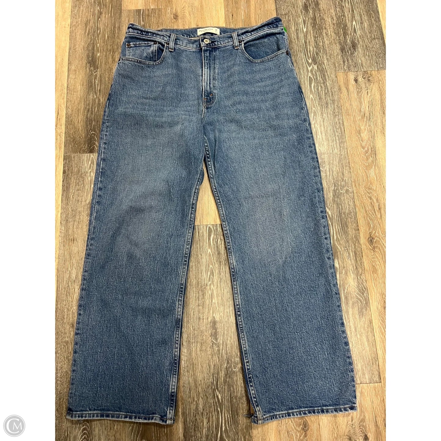 -Jeans Straight By Abercrombie And Fitch In Blue Denim, Size: 14p