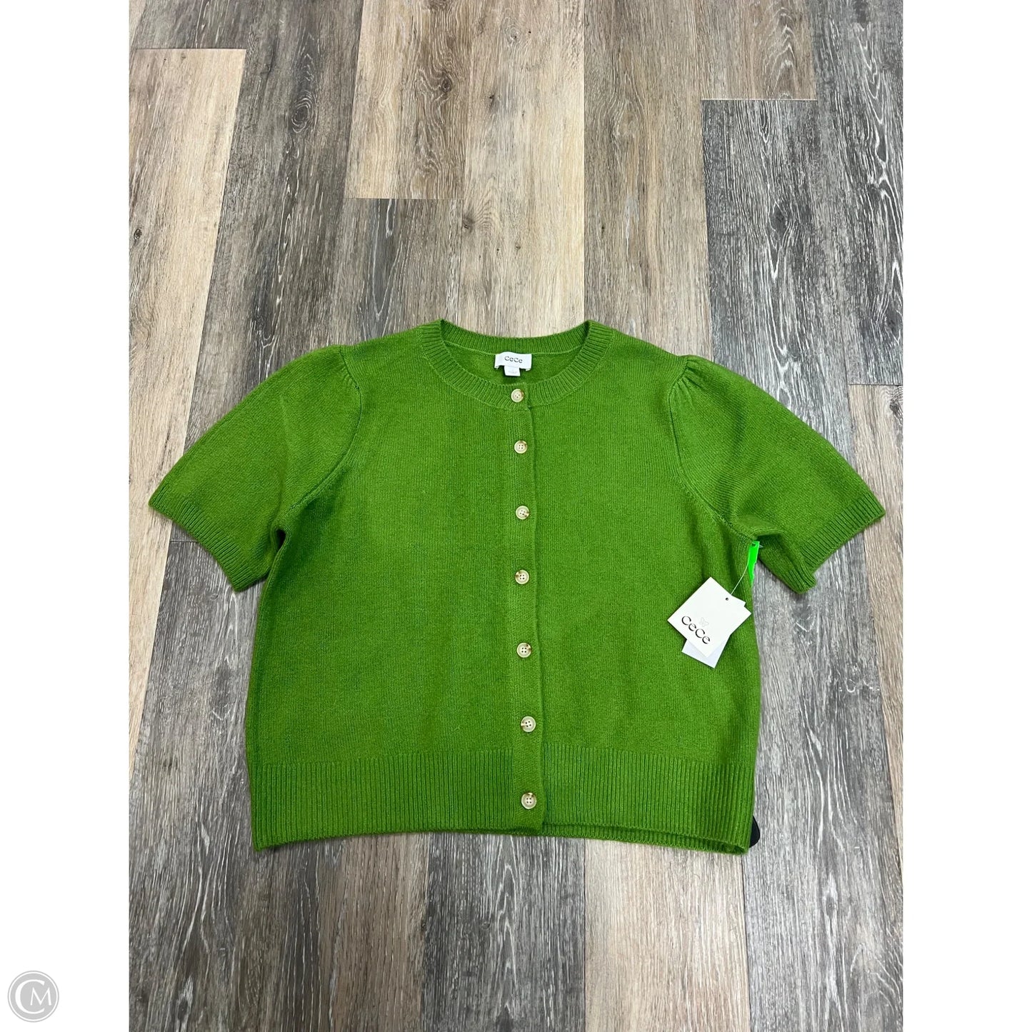 Sweater Cardigan By Cece In Green, Size: L