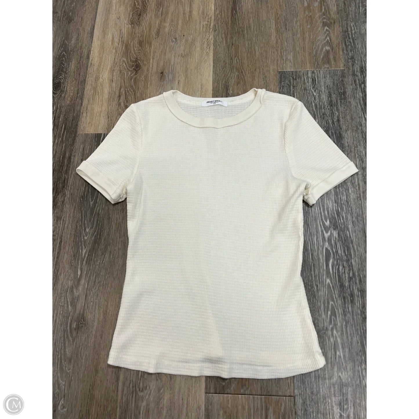 Top Short Sleeve By Project Social Tee In White, Size: L