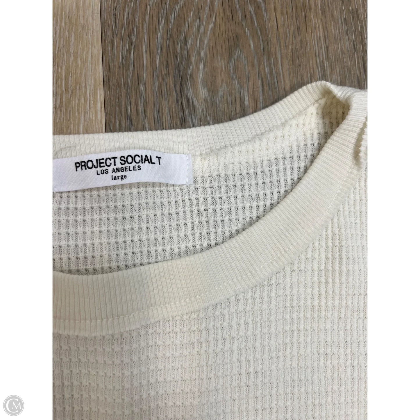 Top Short Sleeve By Project Social Tee In White, Size: L