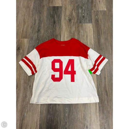 -Top Short Sleeve By Old Navy In Red & White, Size: M