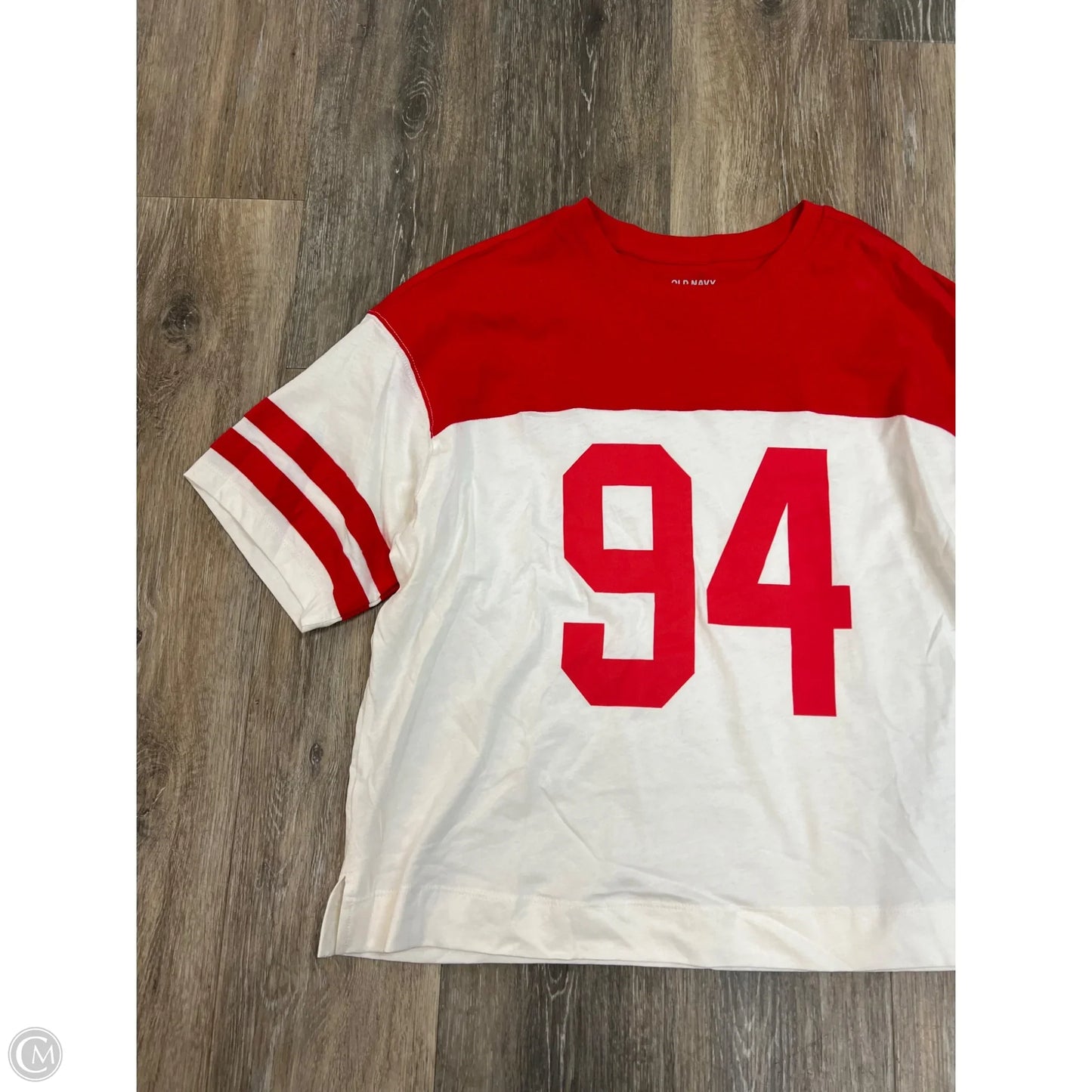 -Top Short Sleeve By Old Navy In Red & White, Size: M