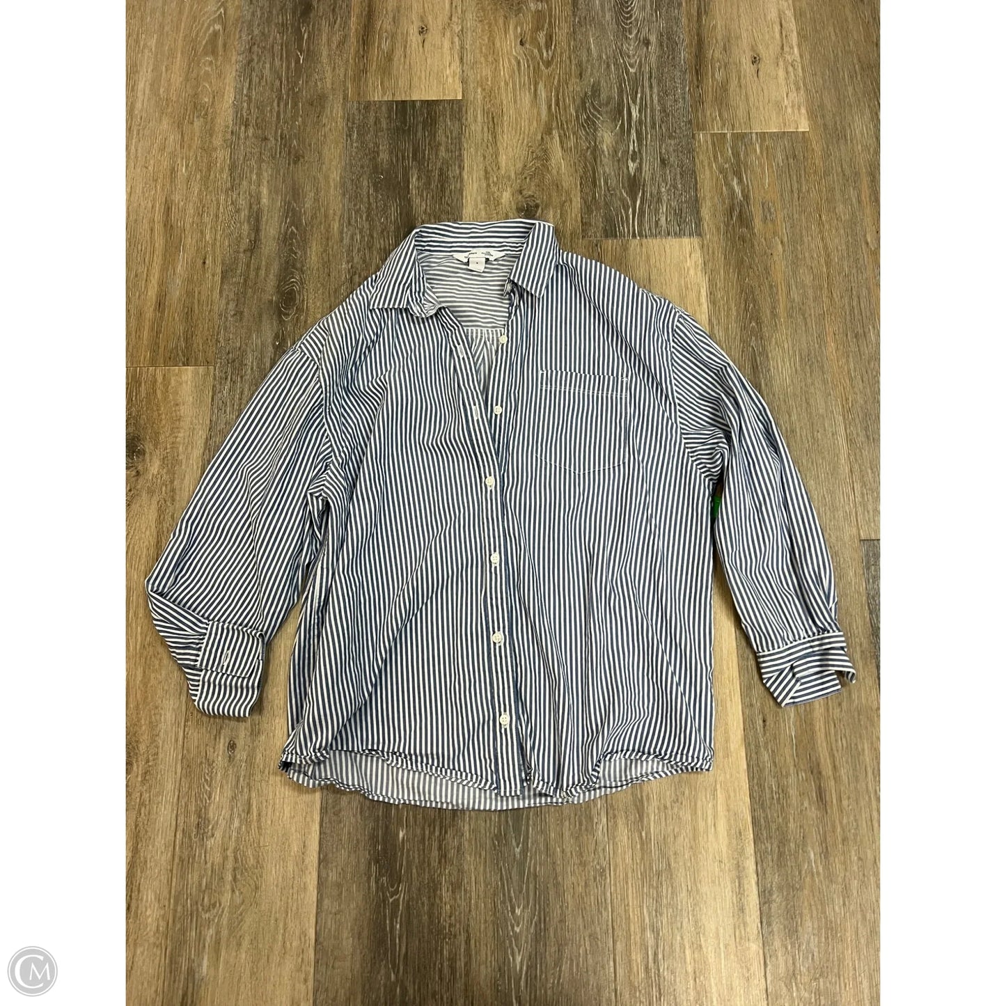 -Blouse Long Sleeve By Old Navy In Striped Pattern, Size: S