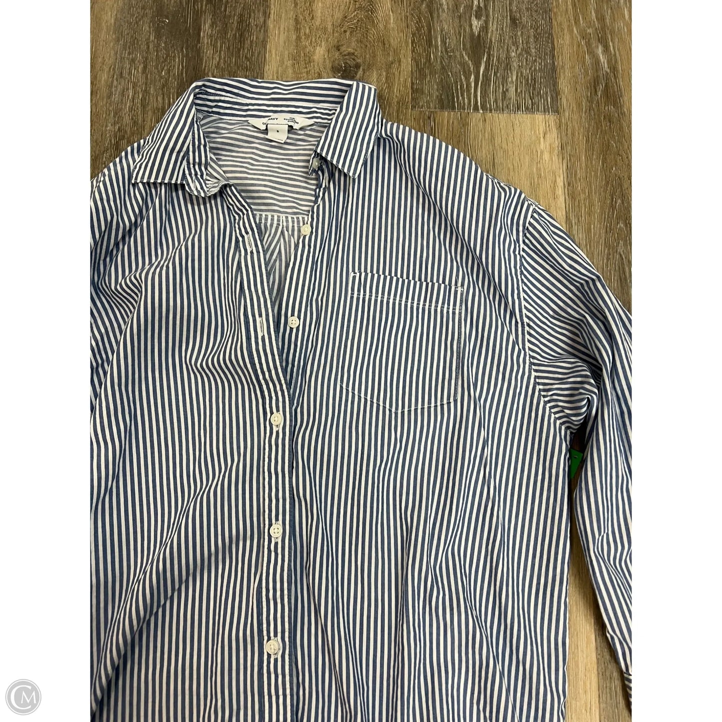 -Blouse Long Sleeve By Old Navy In Striped Pattern, Size: S