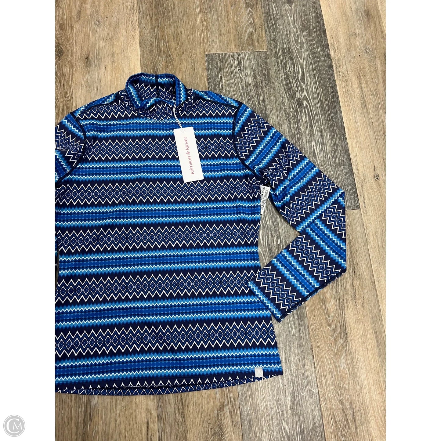 Athletic Top Long Sleeve Collar By Krimson Klover In Blue, Size: S