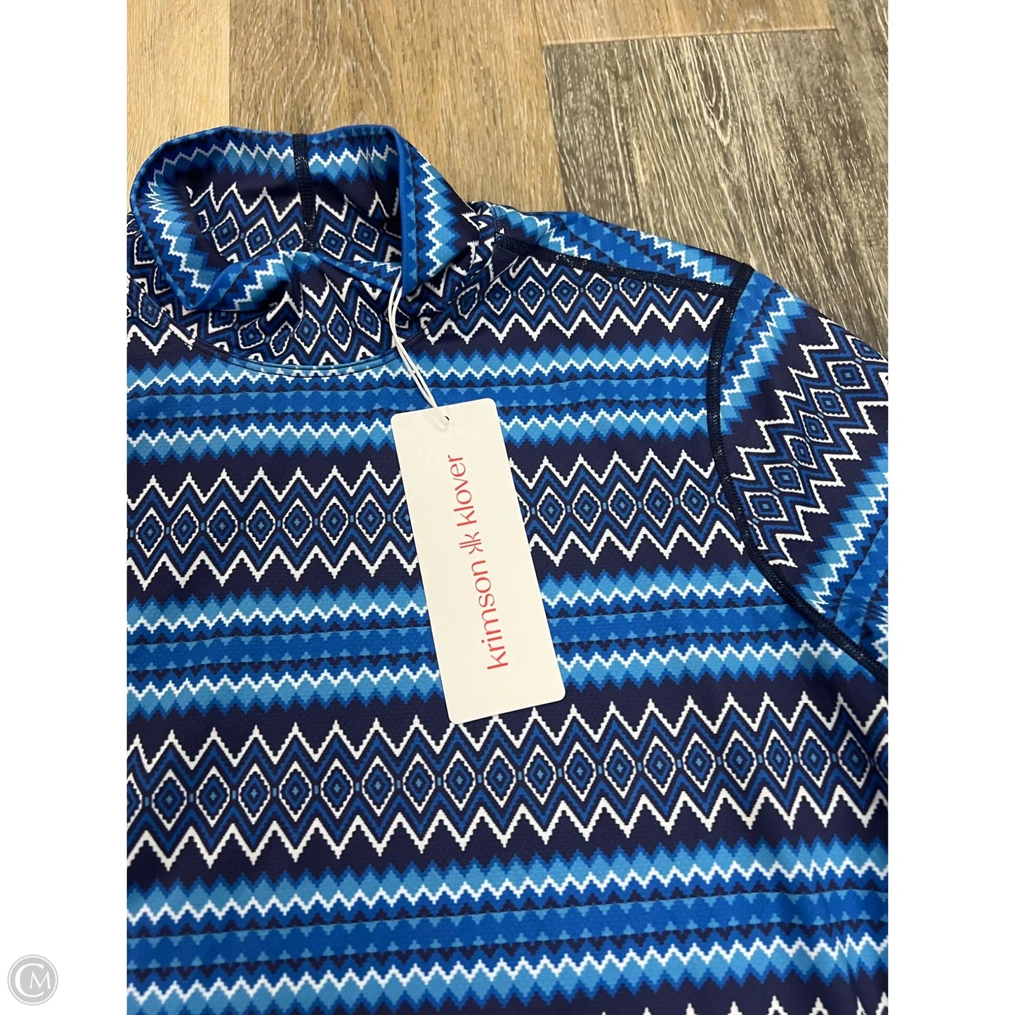Athletic Top Long Sleeve Collar By Krimson Klover In Blue, Size: S