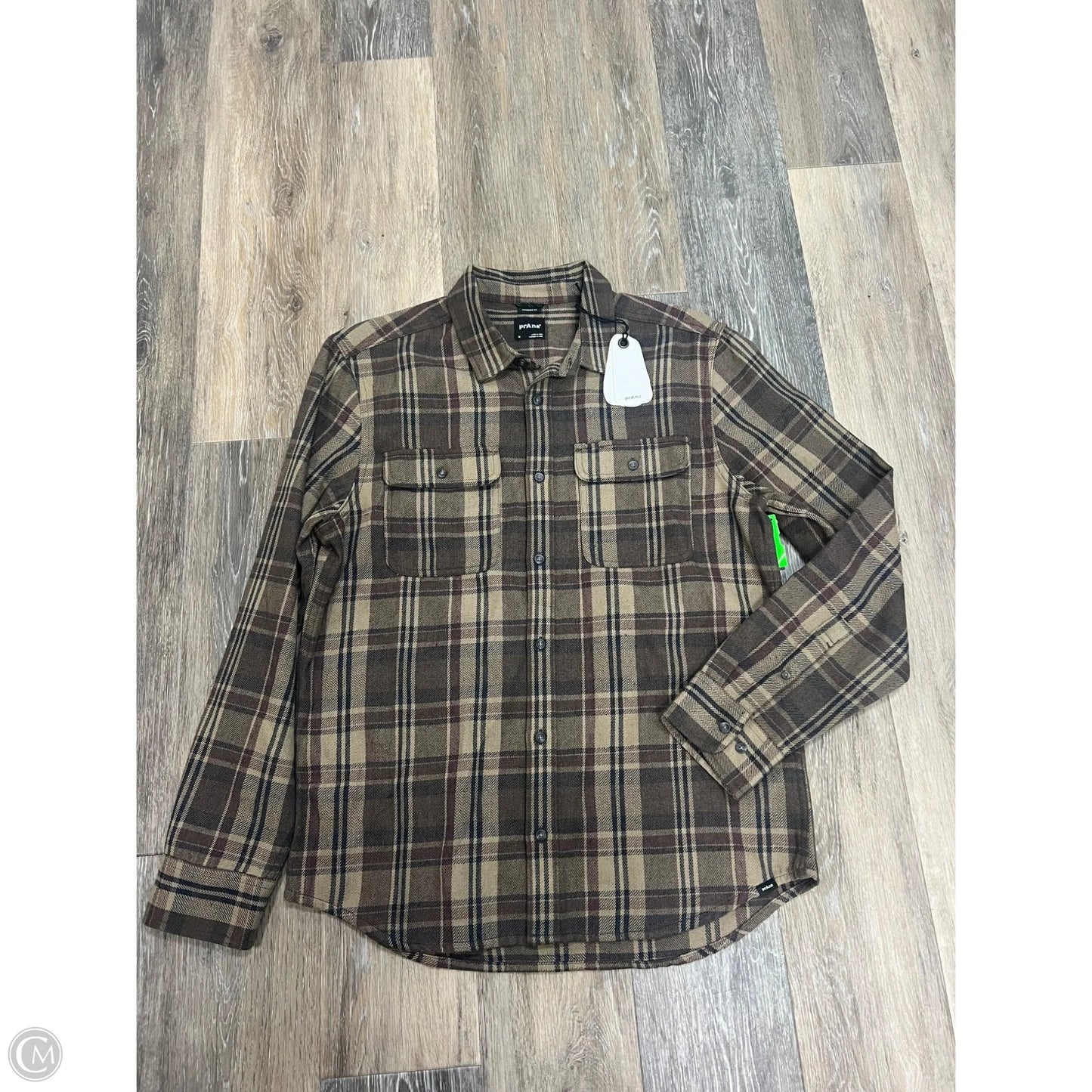 Blouse Long Sleeve By Prana In Plaid Pattern, Size: M (men’s)