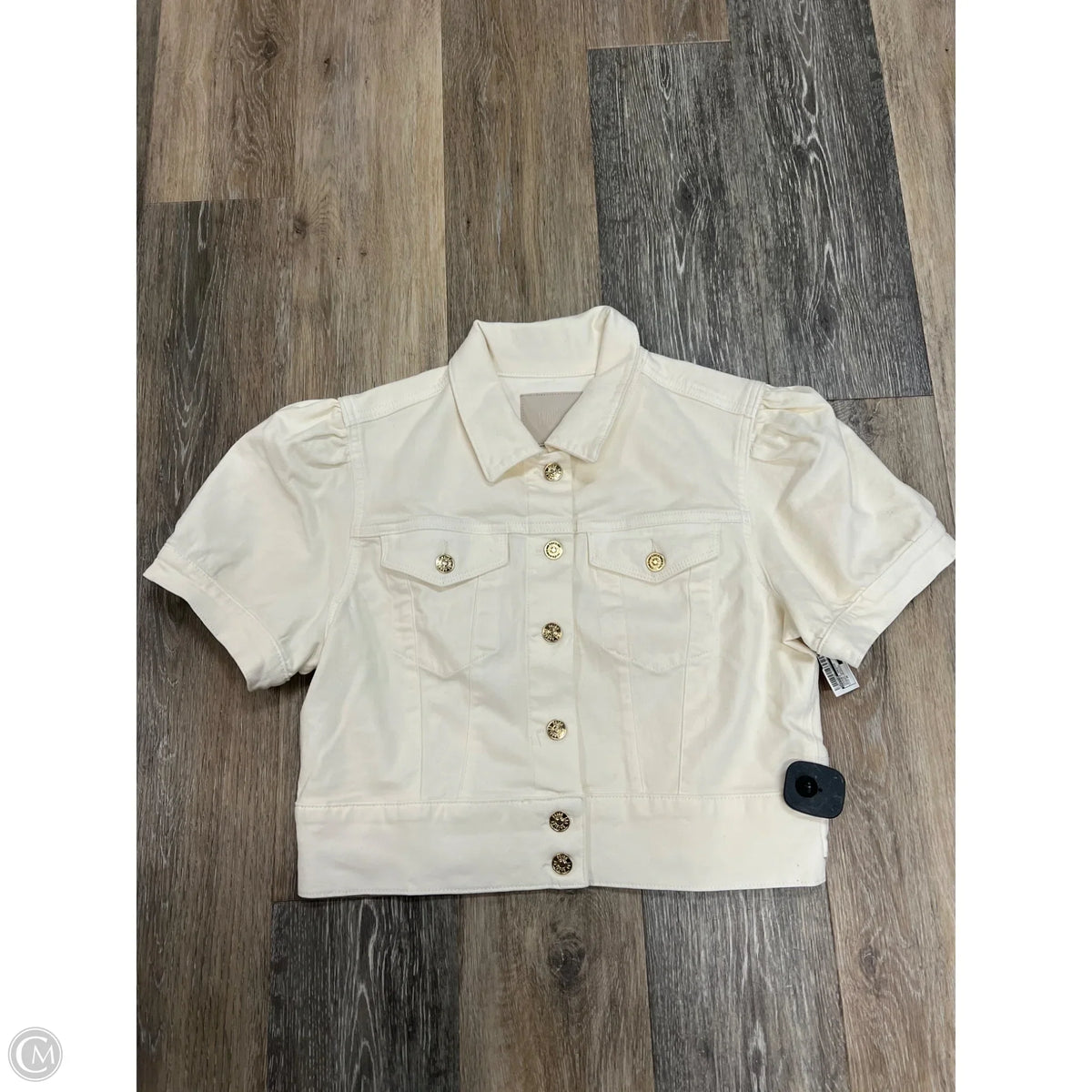 Jacket Denim By Paige In White Denim, Size: M