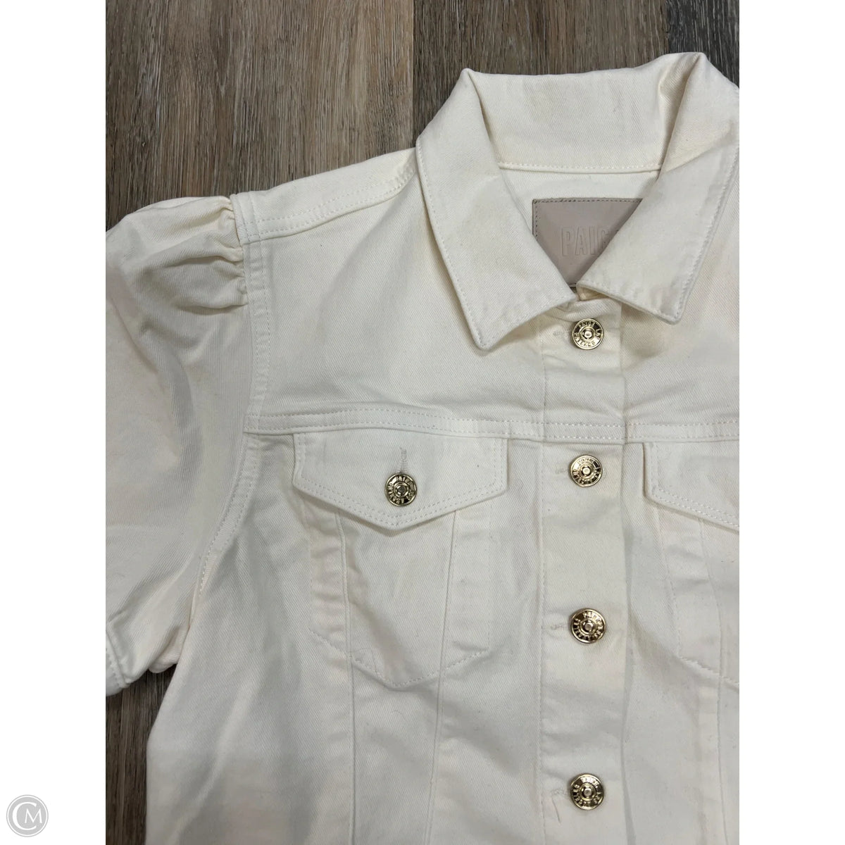 Jacket Denim By Paige In White Denim, Size: M