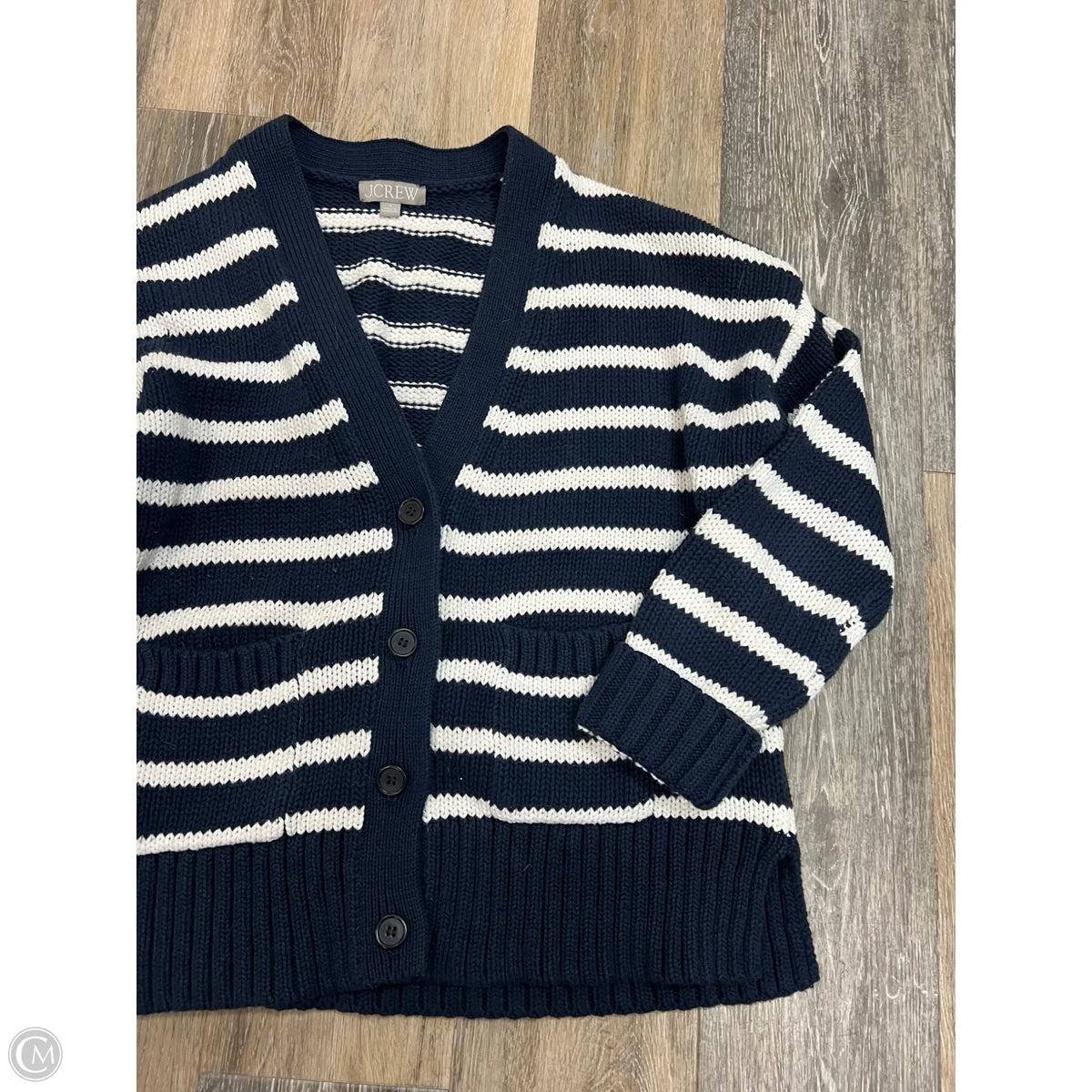 Sweater Cardigan By J. Crew In Striped Pattern, Size: S