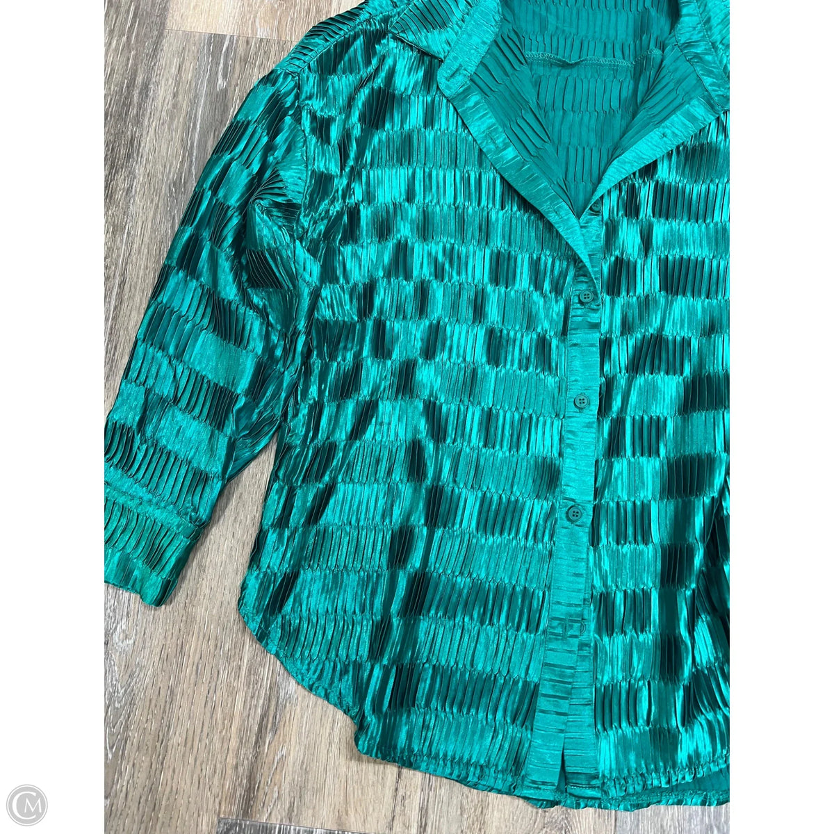 Blouse Long Sleeve By Willow & Root In Teal, Size: S