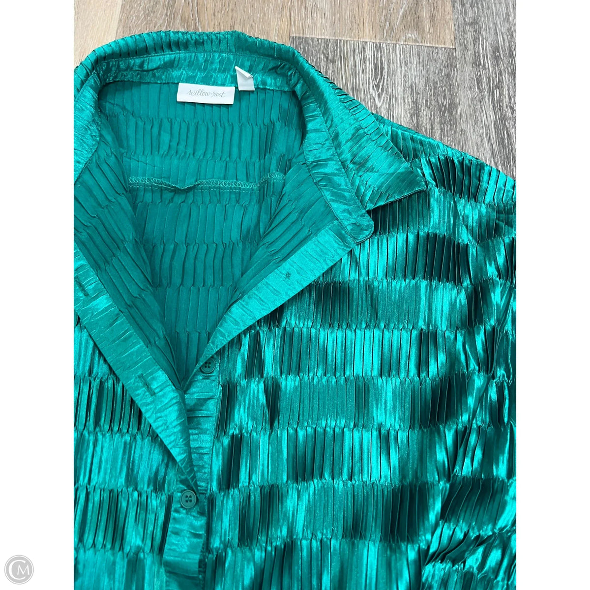 Blouse Long Sleeve By Willow & Root In Teal, Size: S