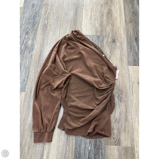 Top Long Sleeve By Zara In Brown, Size: S