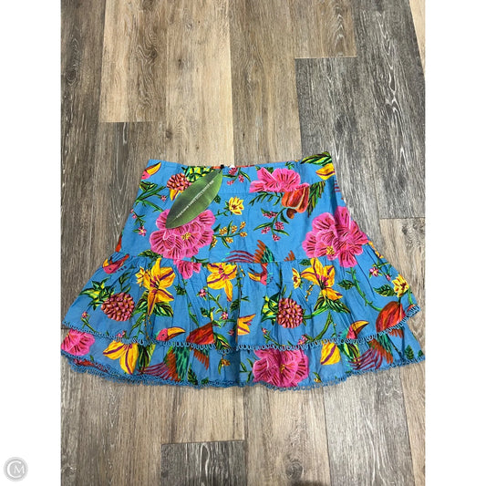 Skirt Designer By Farm Rio In Blue, Size: L