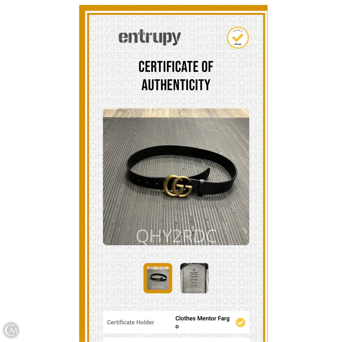 Belt Luxury Designer By Gucci, Size: 2