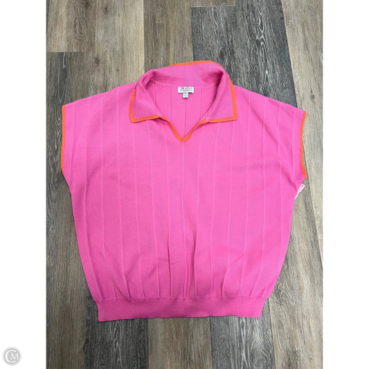 Sweater Short Sleeve By Moco In Pink, Size: 1x
