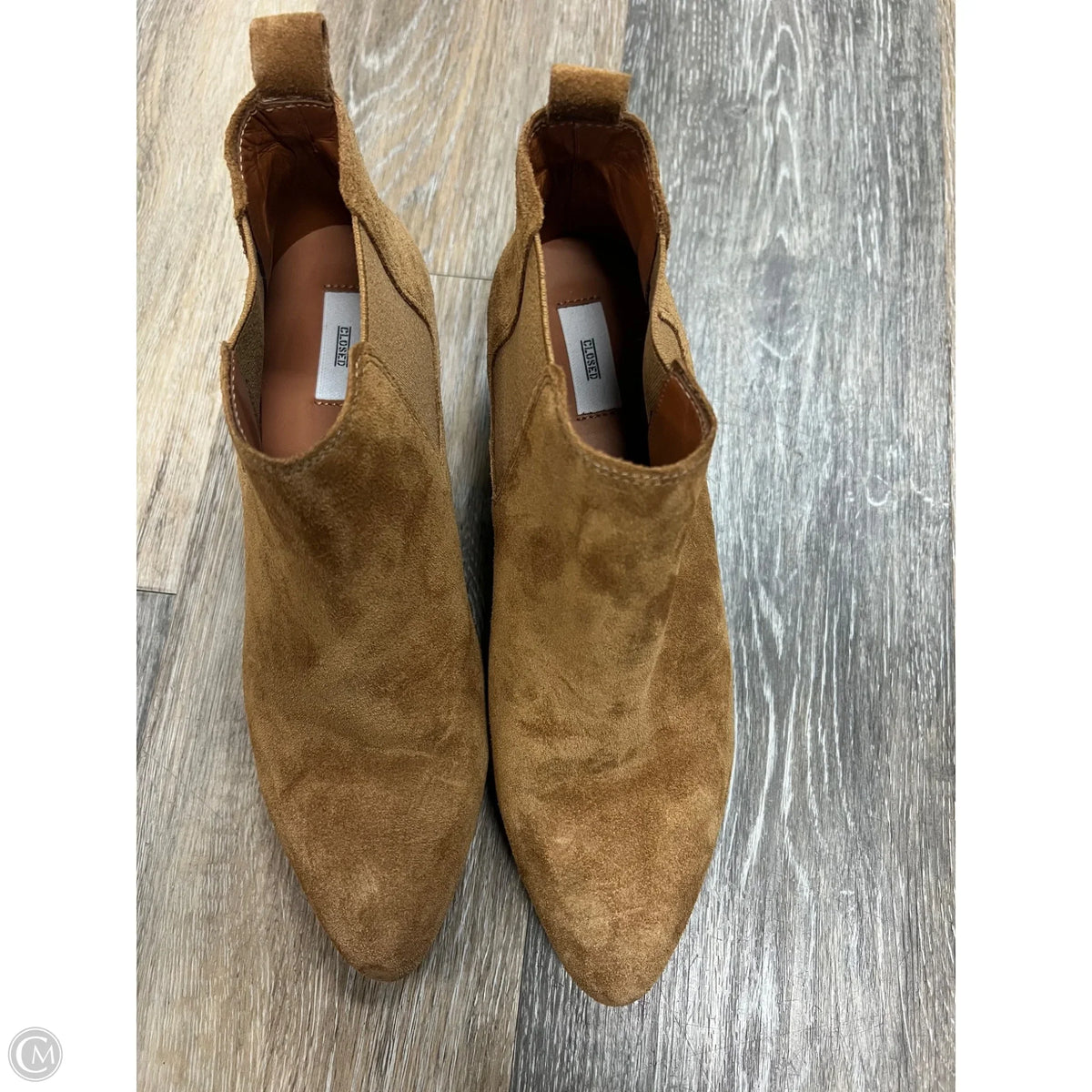Boots Designer By Closed In Brown, Size: 8/38
