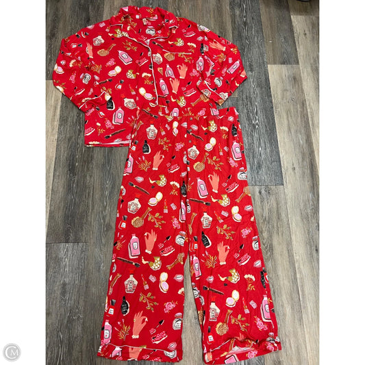 Pajamas 2pc By Anthropologie In Red, Size: L