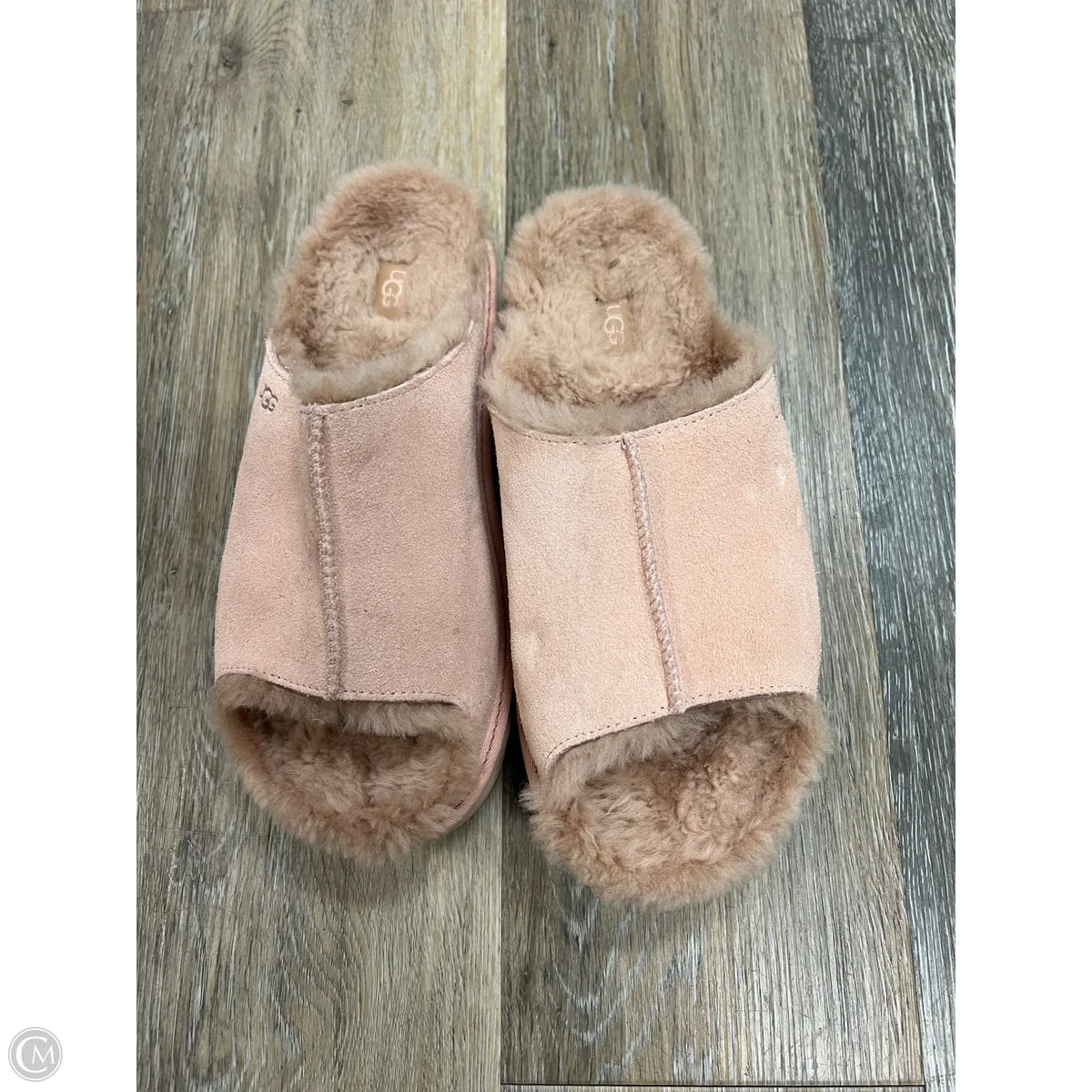 Slippers Designer By Ugg In Pink, Size: 9