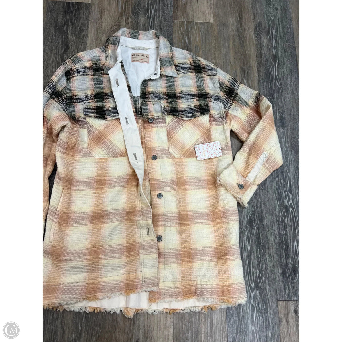 Jacket Shirt By Free People In Plaid Pattern, Size: M
