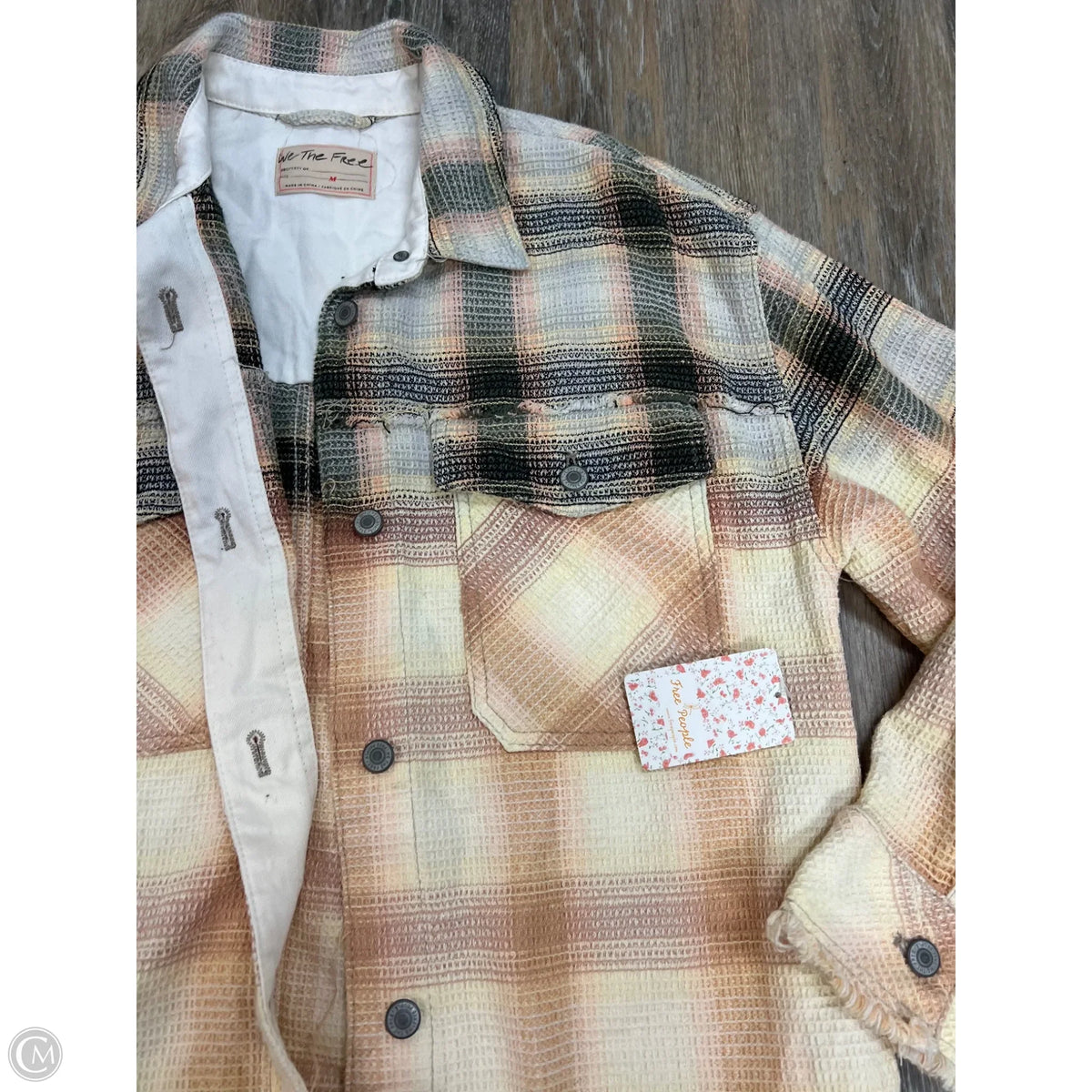 Jacket Shirt By Free People In Plaid Pattern, Size: M
