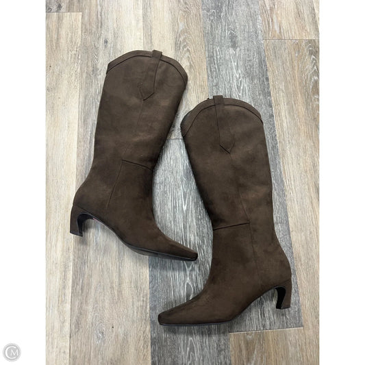 Boots Knee Heels By Gap In Brown, Size: 8