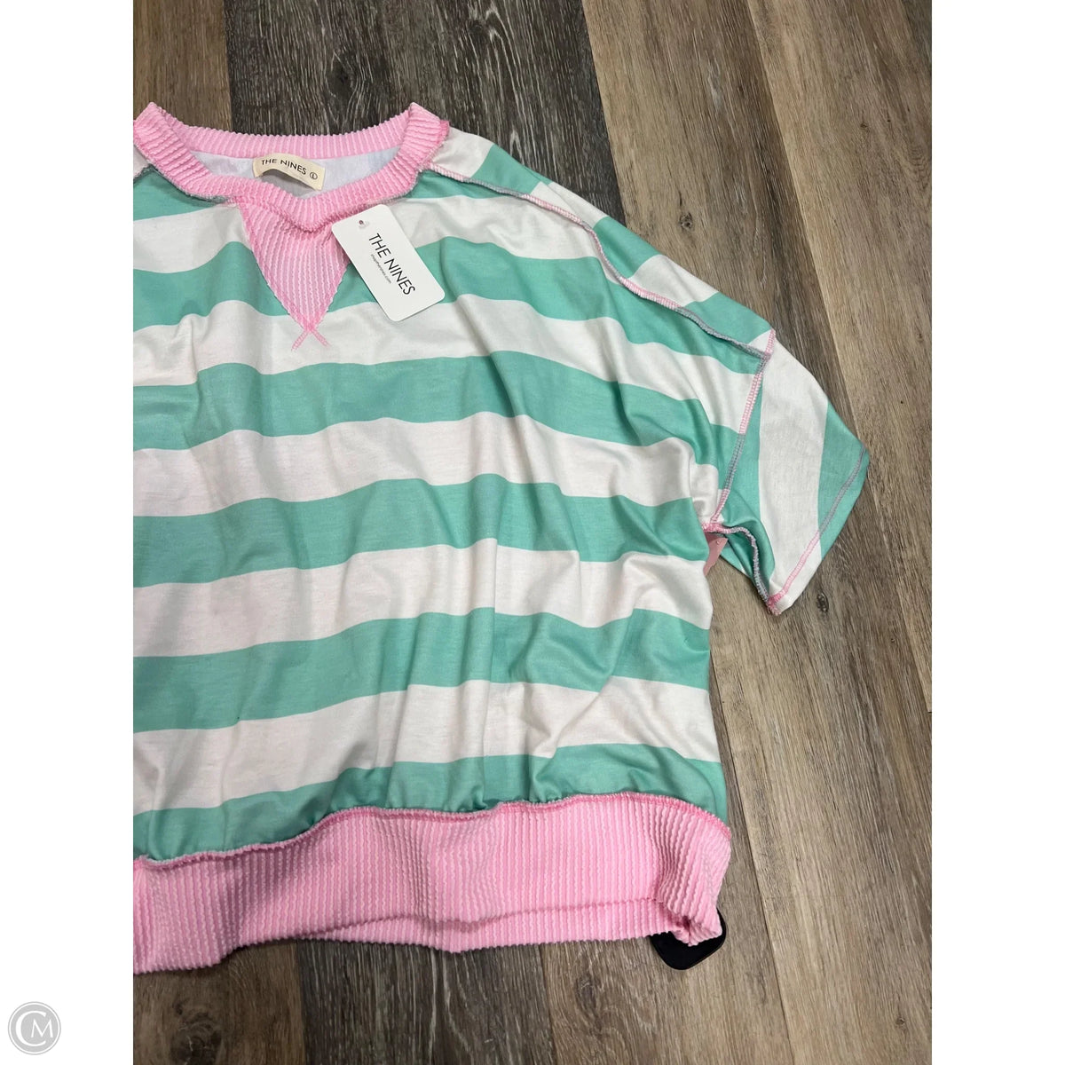 Top Short Sleeve By The Nines In Striped Pattern, Size: L