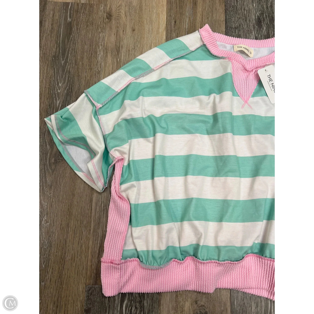 Top Short Sleeve By The Nines In Striped Pattern, Size: L