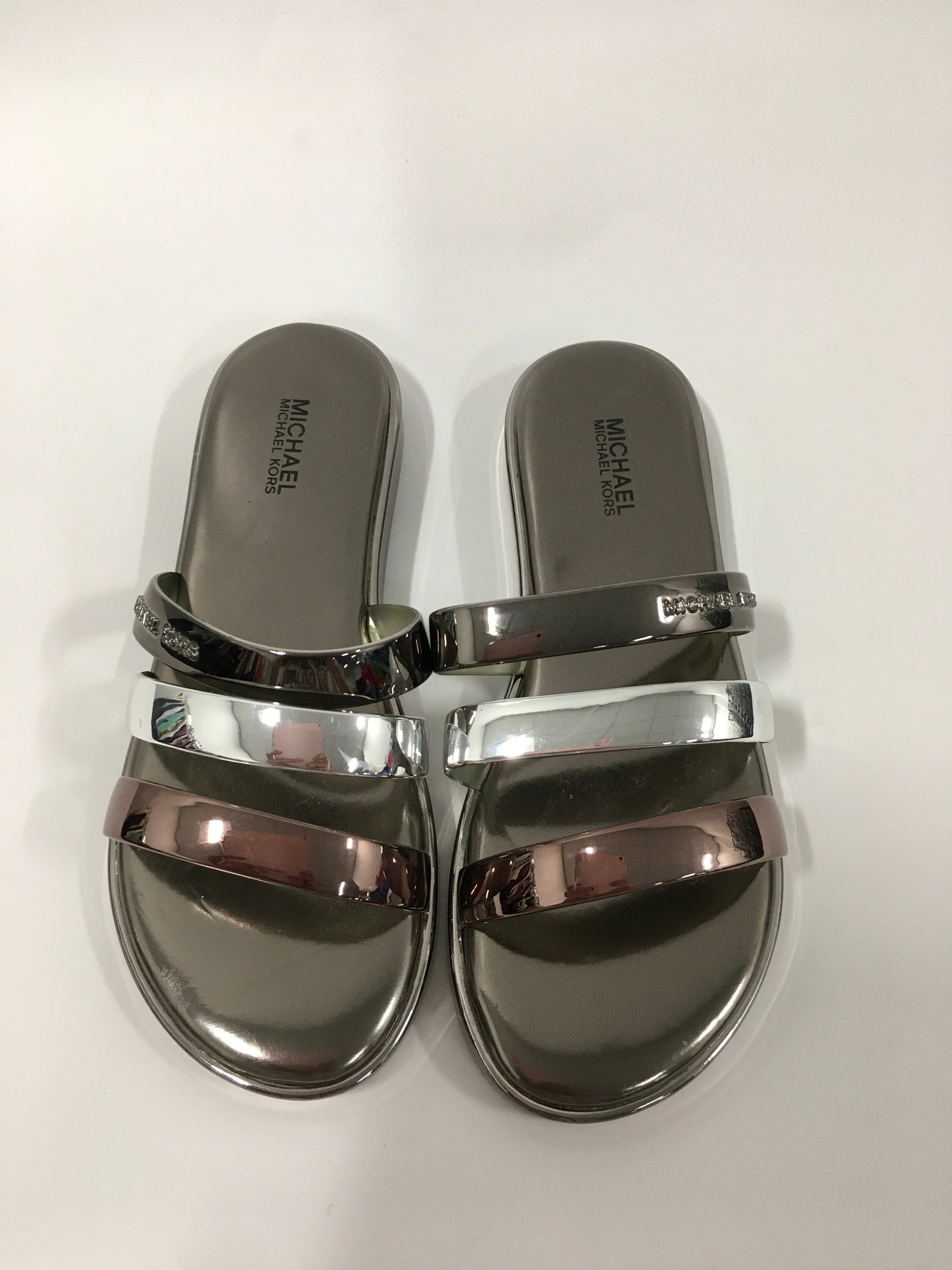 Metallic Sandals Flats Michael Kors, Size 5