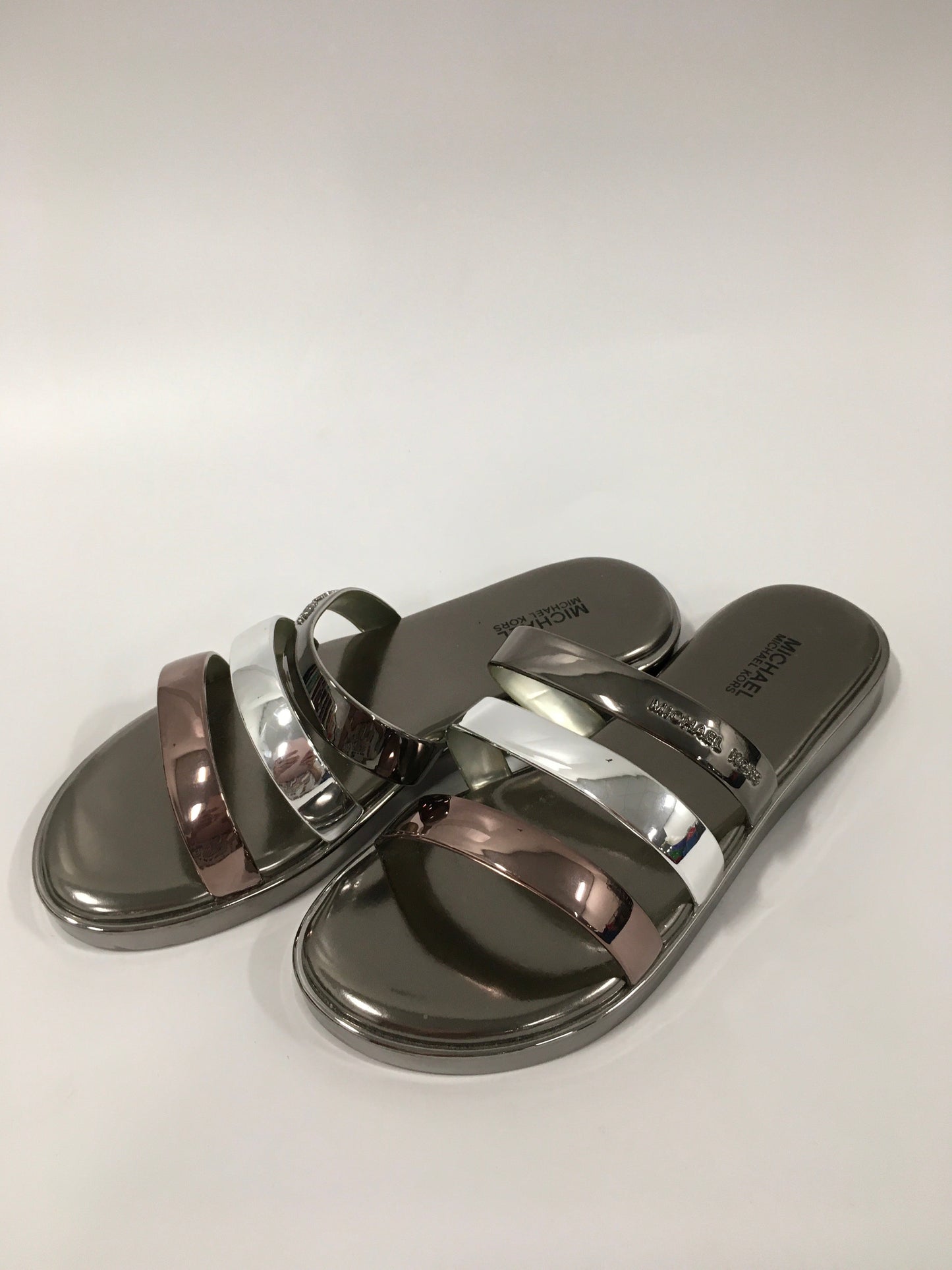 Metallic Sandals Flats Michael Kors, Size 5