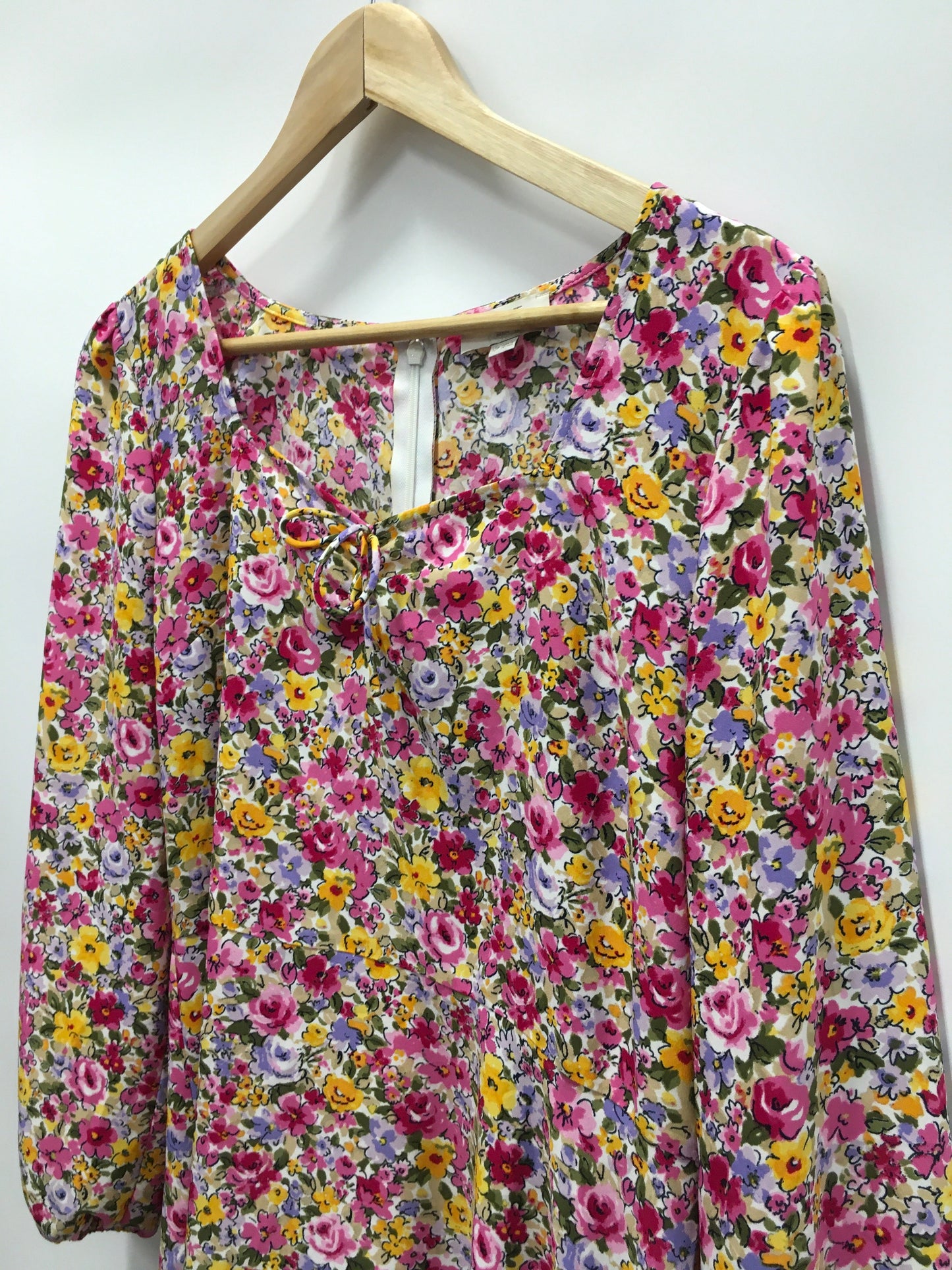 Floral Dress Casual Short Loft, Size Petite Large