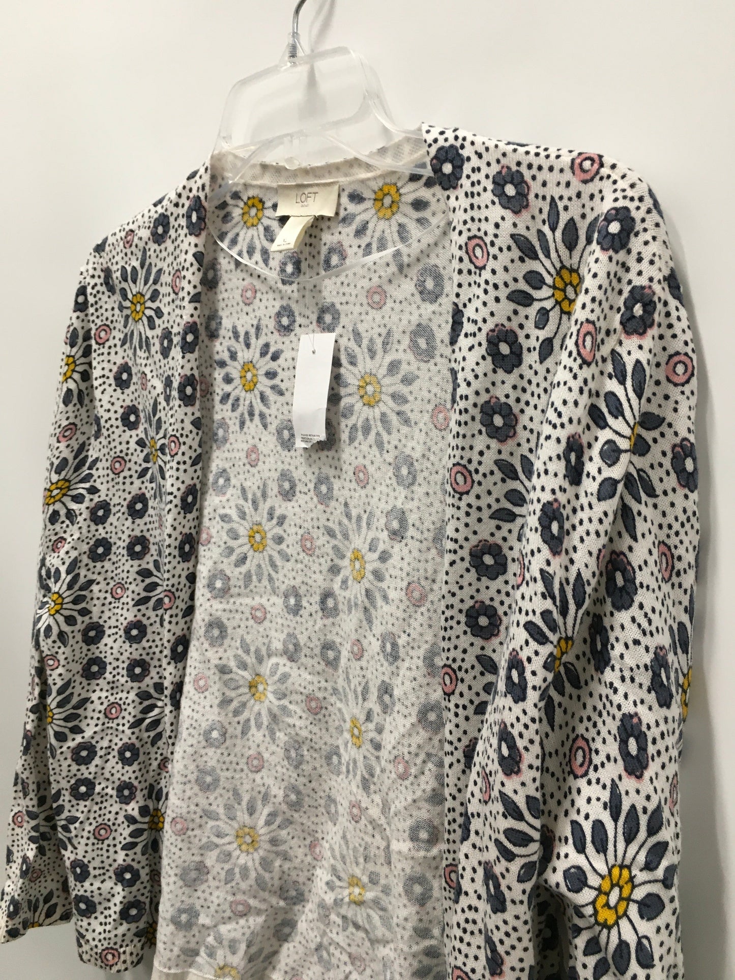 Floral Sweater Cardigan Loft, Size Xl