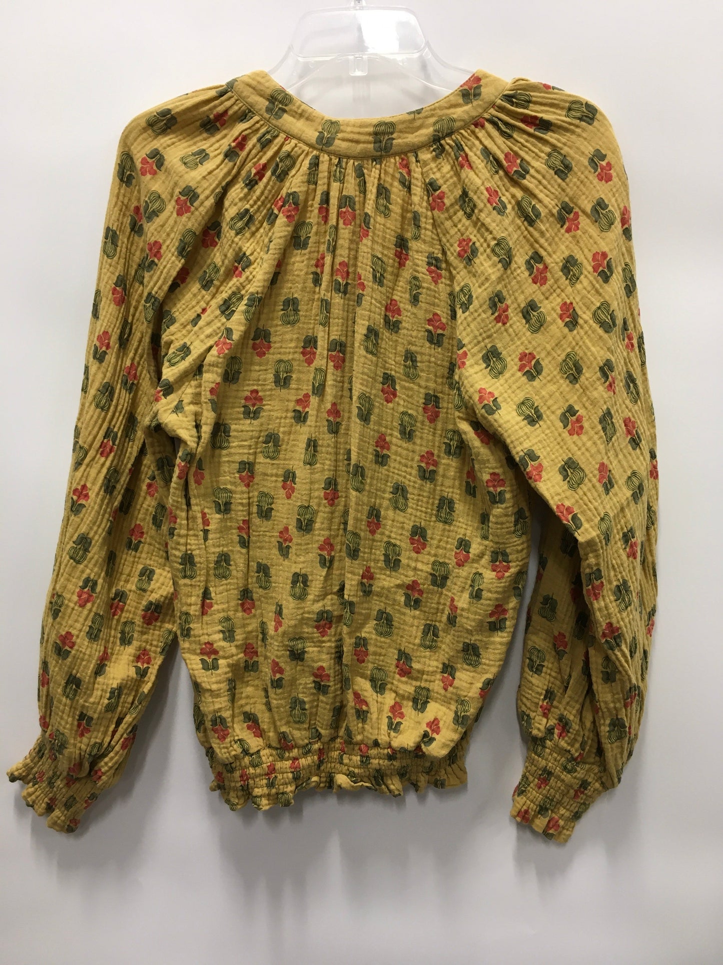 Yellow Top Long Sleeve Clothes Mentor, Size S