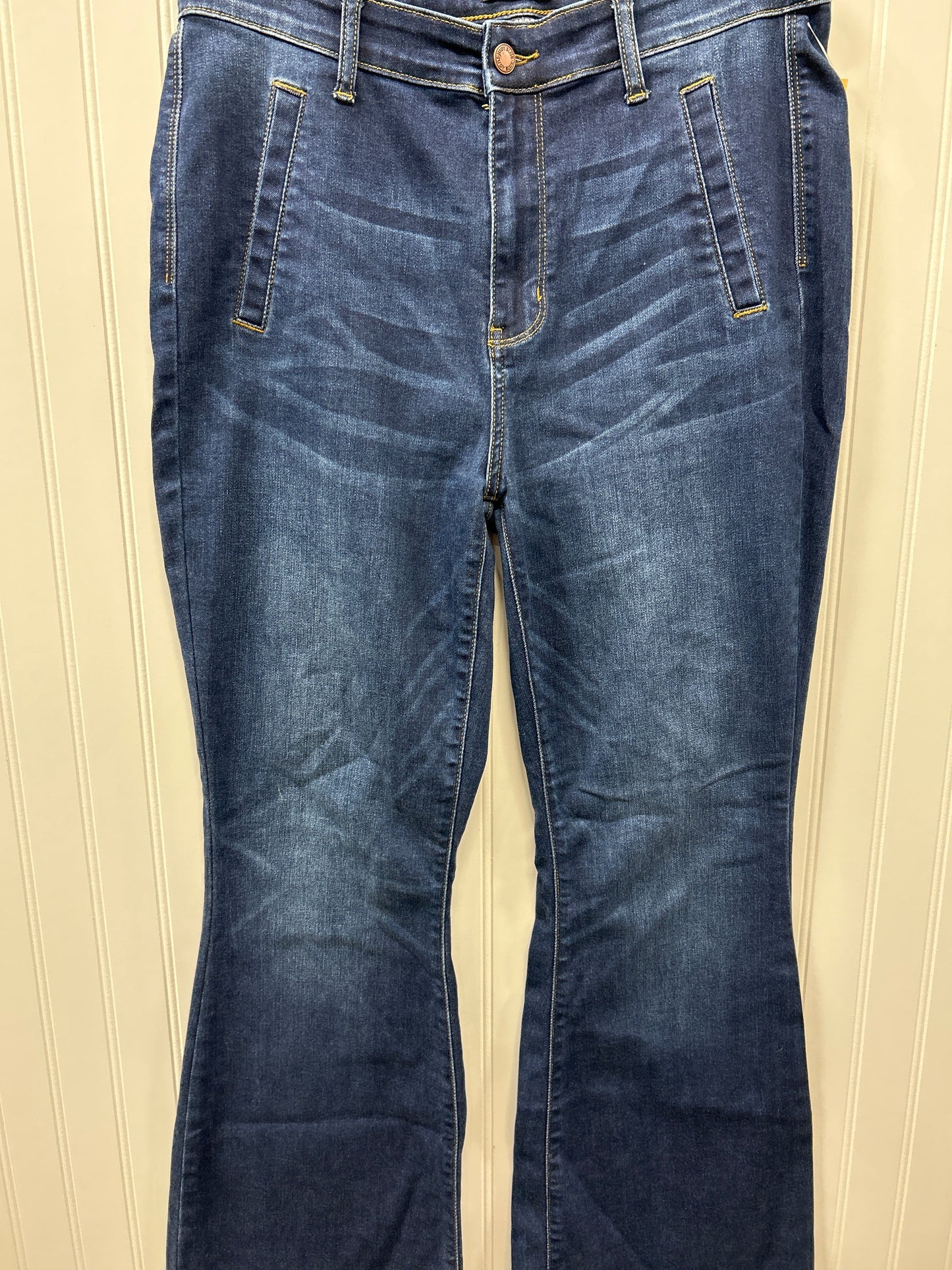 Jeans Flared By Judy Blue In Blue Denim, Size:10