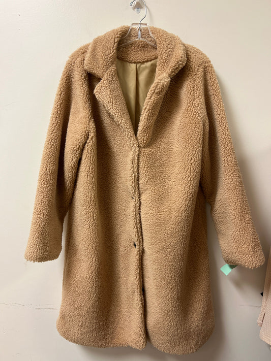 Coat Faux Fur & Sherpa By Clothes Mentor In Tan, Size: Xl