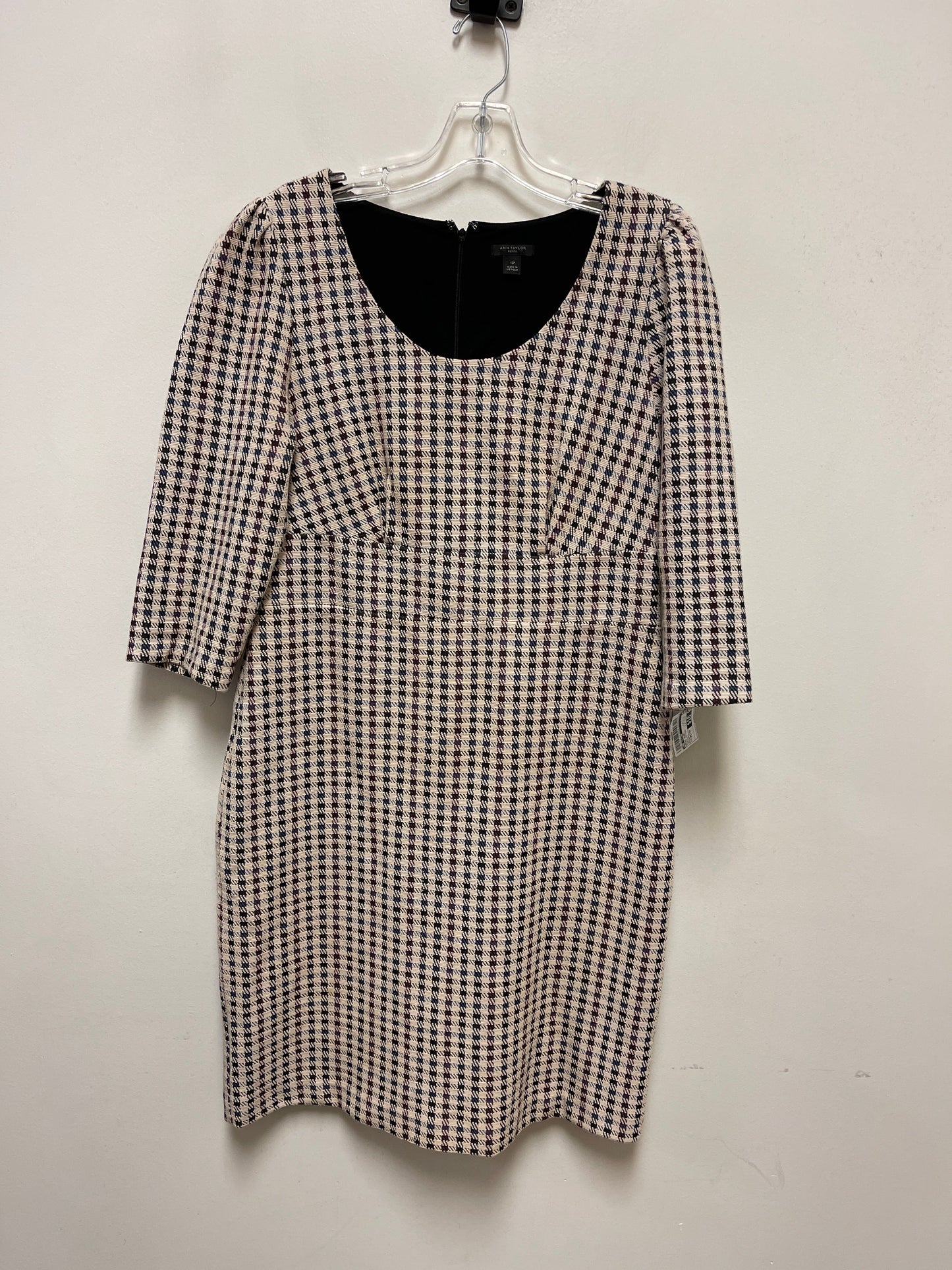 Dress Work By Ann Taylor In Plaid Pattern, Size: Petite L