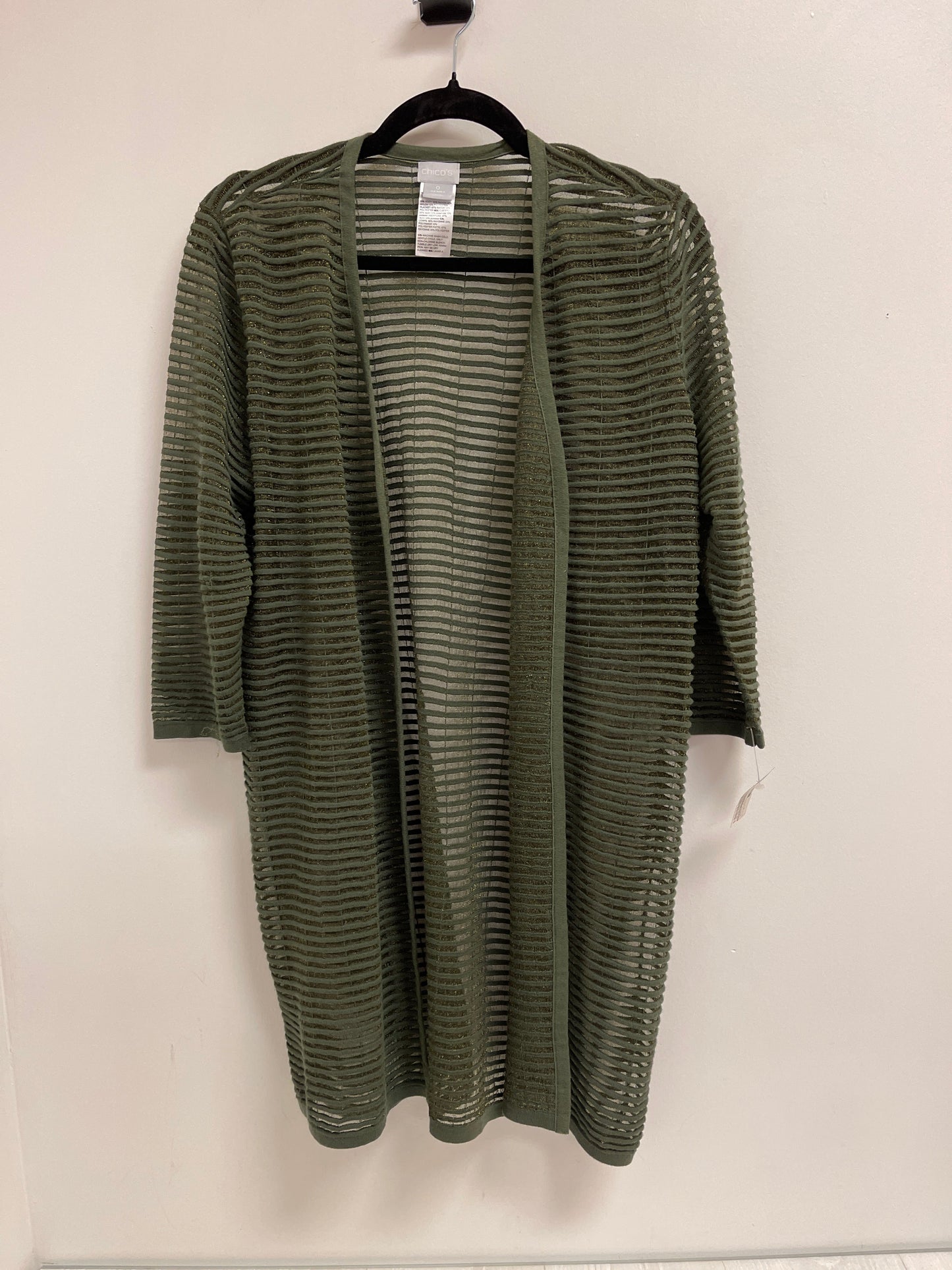 Sweater Cardigan By Chicos In Green, Size: S