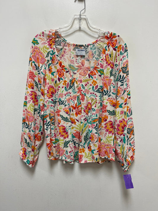 Floral Print Top Long Sleeve Old Navy, Size S
