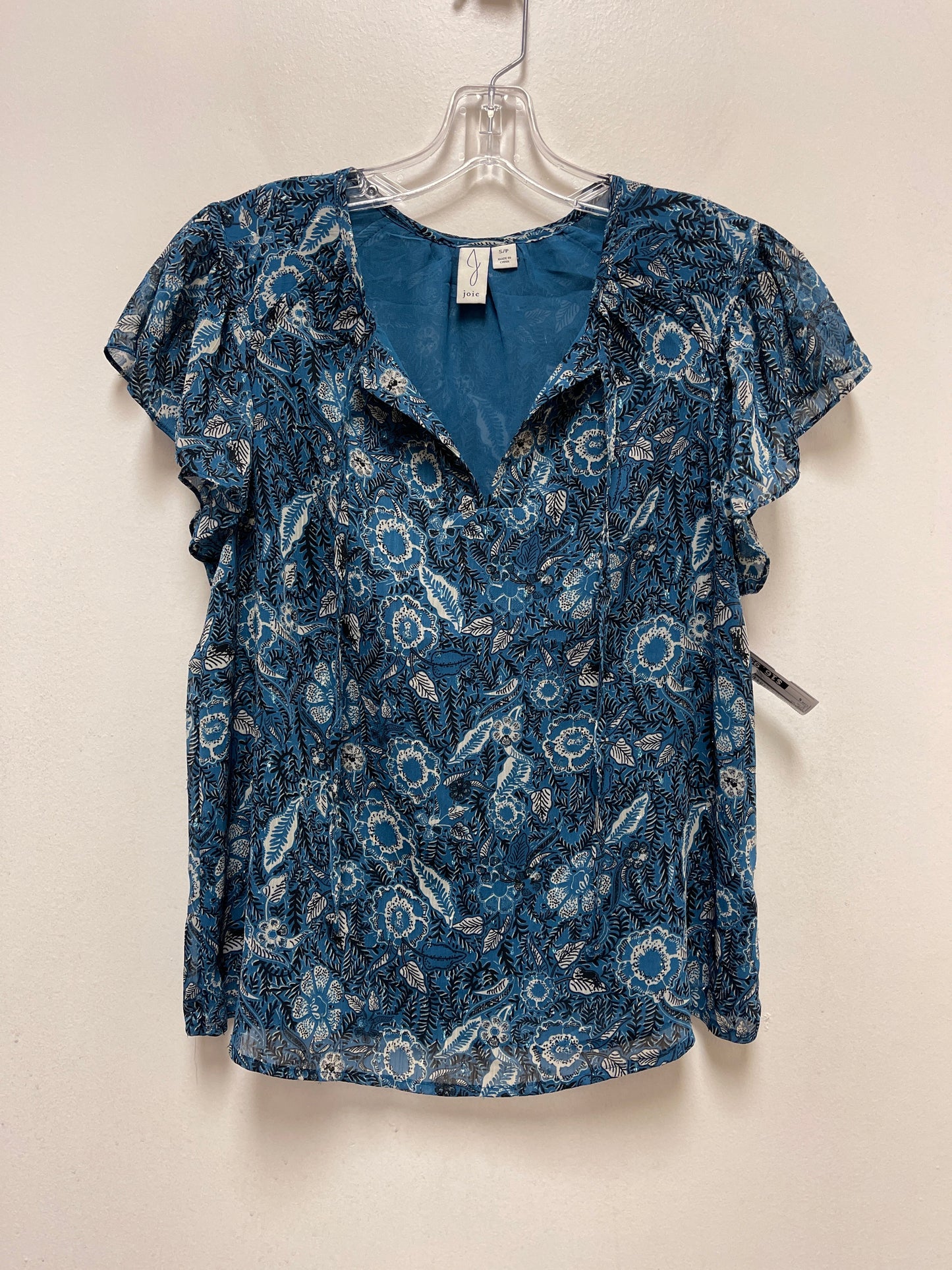 Blue Top Short Sleeve Joie, Size S