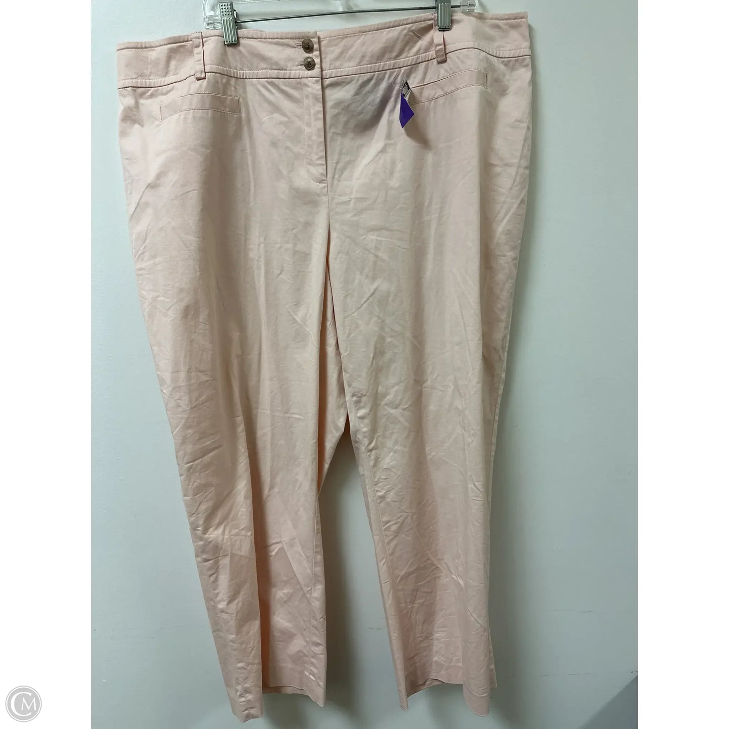 Pants Cropped By Kasper In Peach, Size: 22