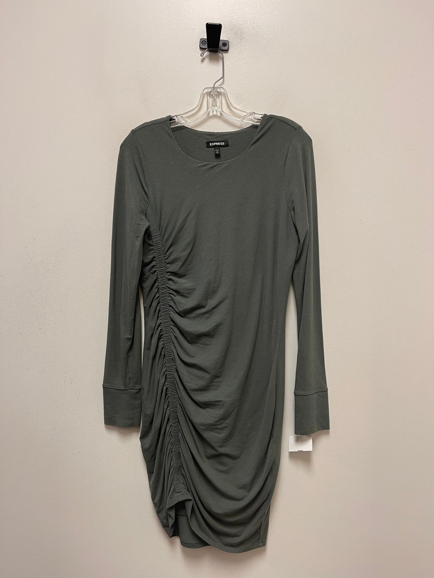 Green Dress Casual Midi Express, Size M