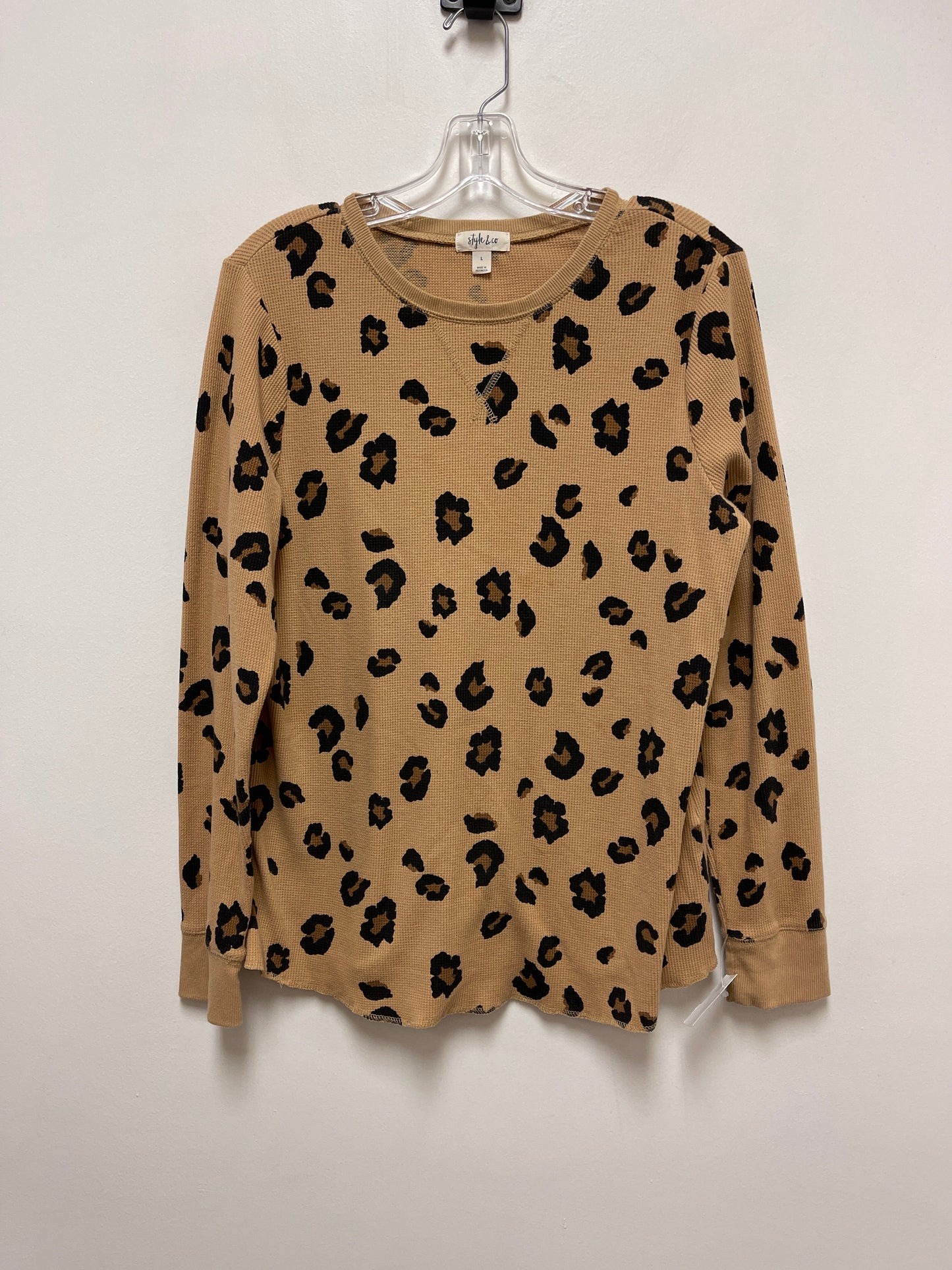 Animal Print Top Long Sleeve Style And Company, Size L