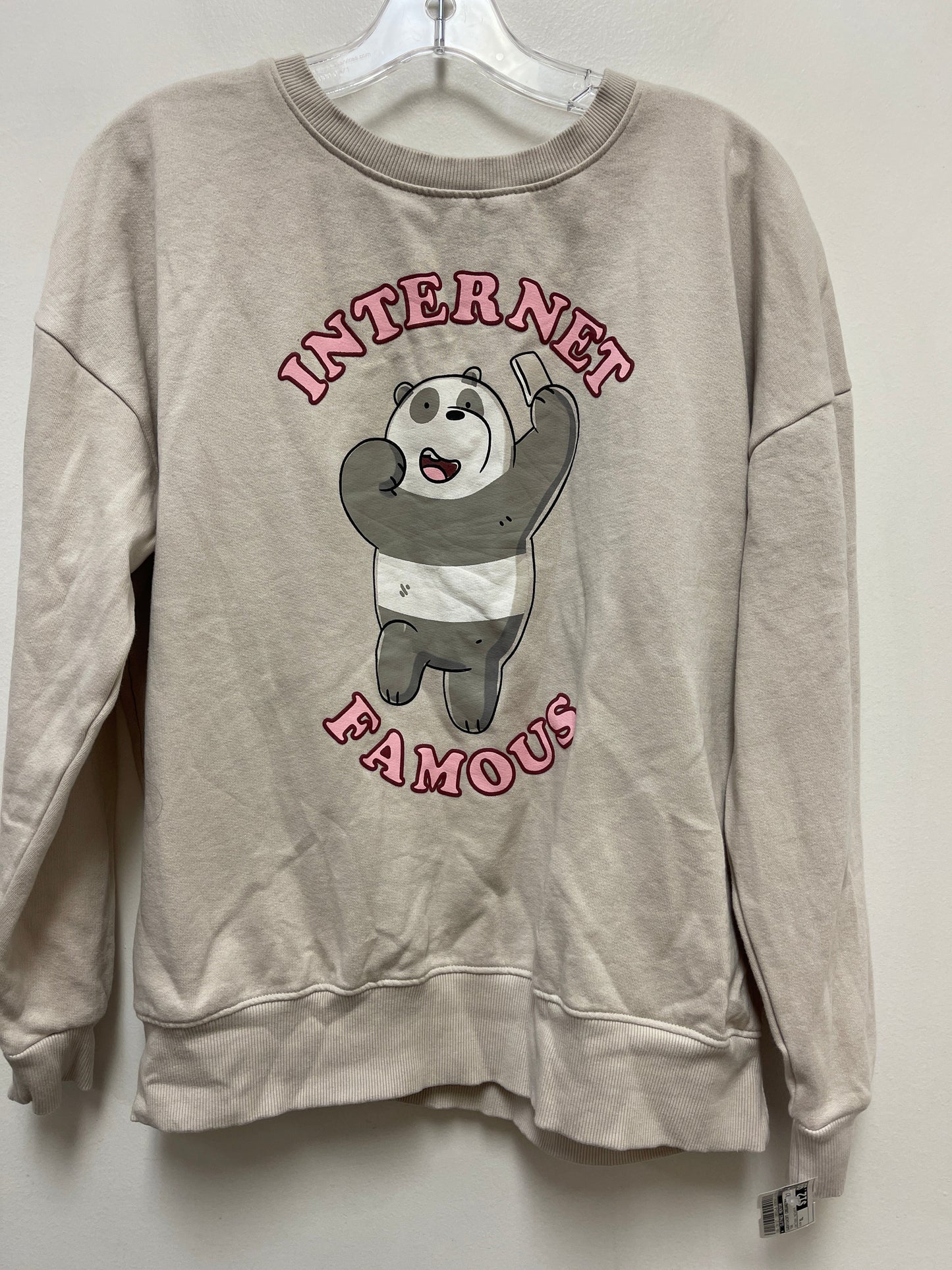 Sweatshirt Crewneck By Clothes Mentor In Tan, Size: Xl