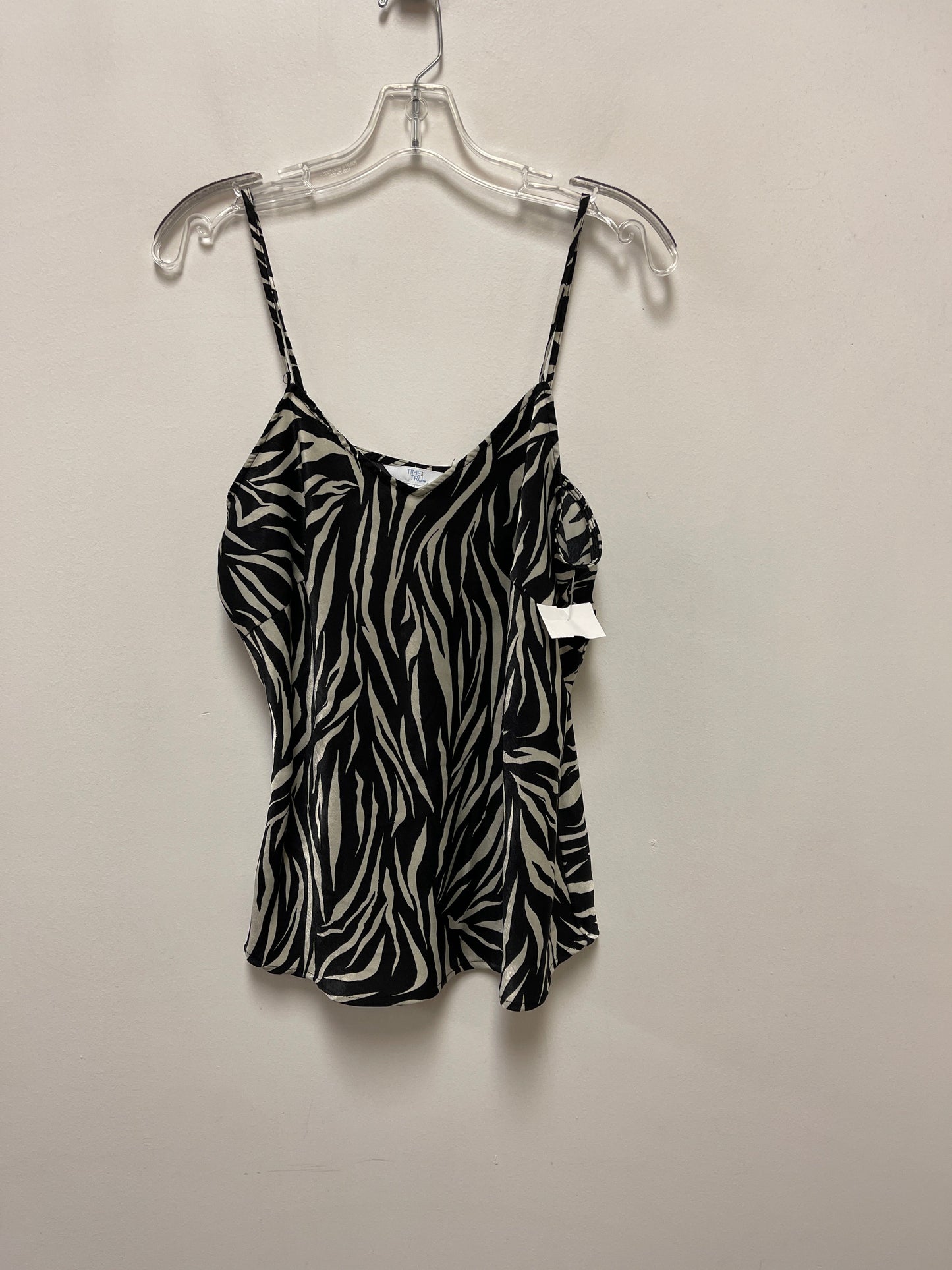 Top Sleeveless By Time And Tru In Zebra Print, Size: L