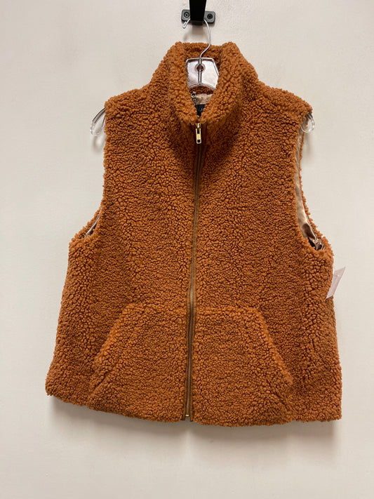 Vest Faux Fur & Sherpa By J. Crew In Orange, Size: Xl